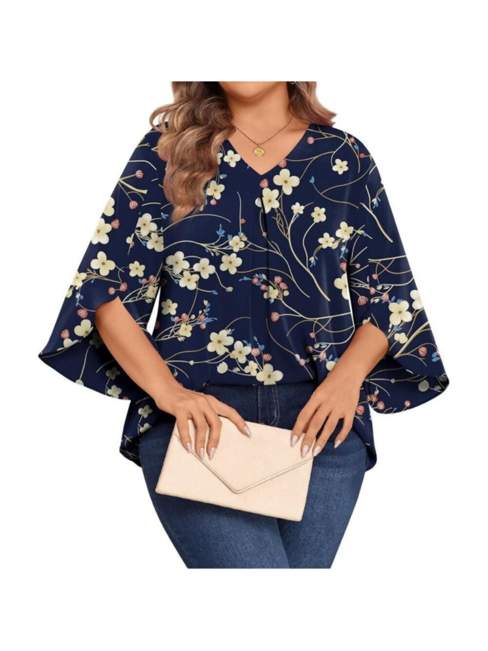 NEW Floral Plus Size Chiffon Blouse Loose Dressy Tunic 5X 30/32